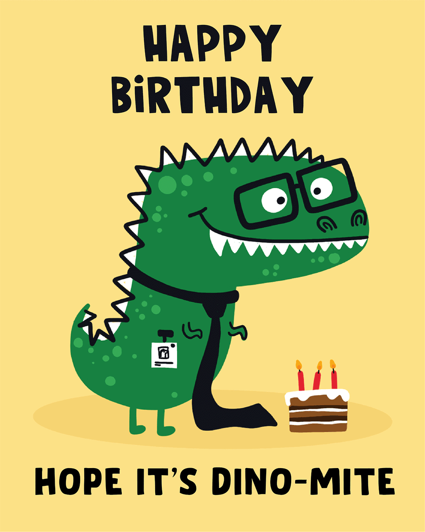 Card design "Jurassic Birthday - froup birthday ecard"
