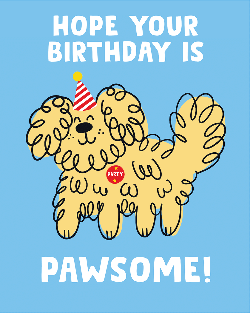 Card design "Woofy Birthday - group ecard"