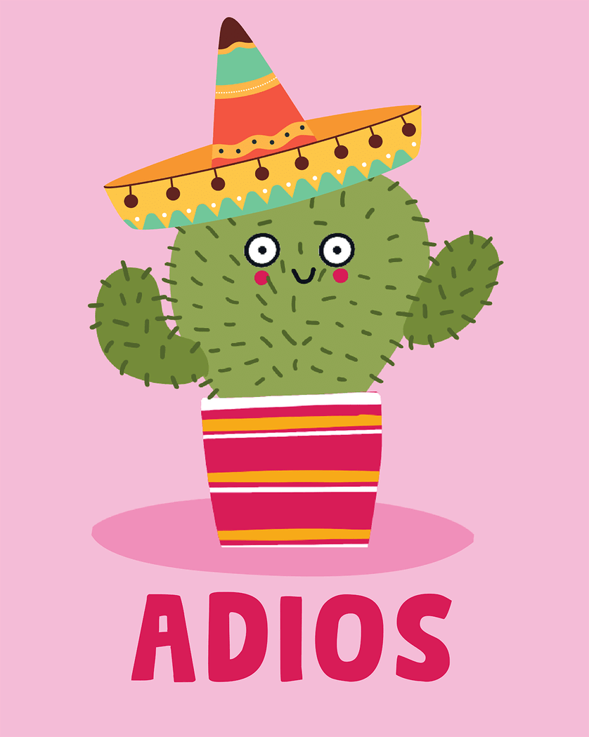Card design "Mexican wave - group leaving ecard"