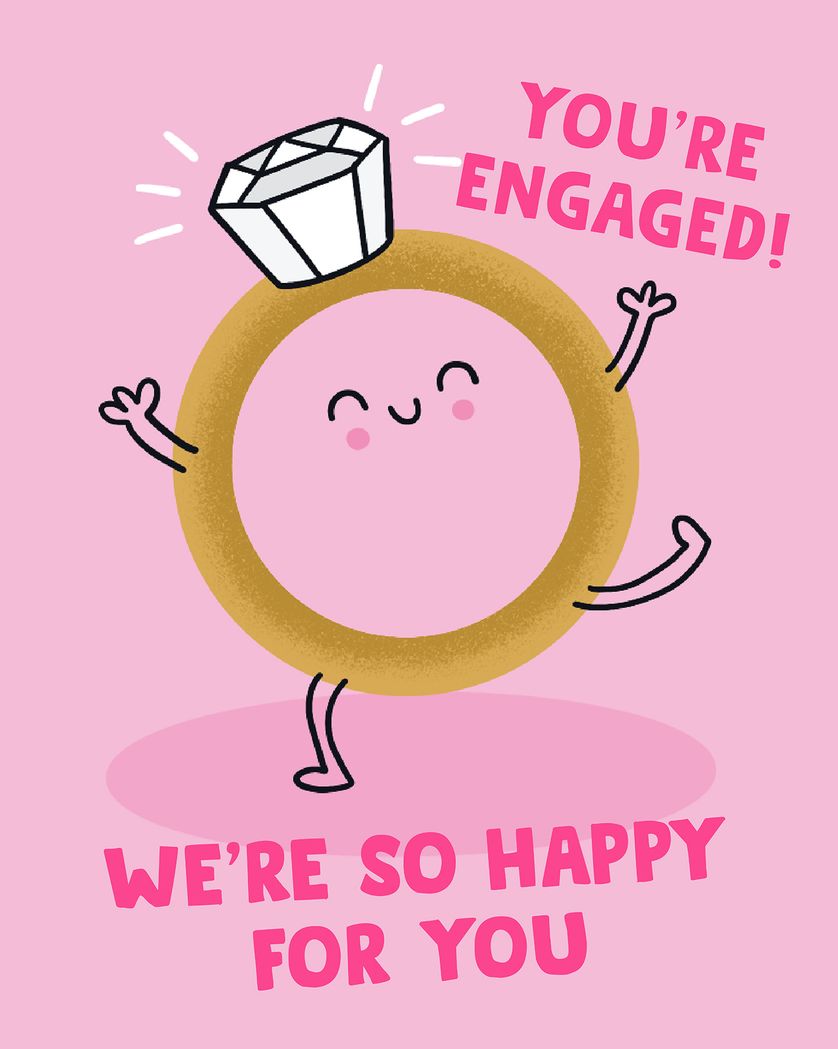 Card design "Diamond Dance - group engaged ecard"