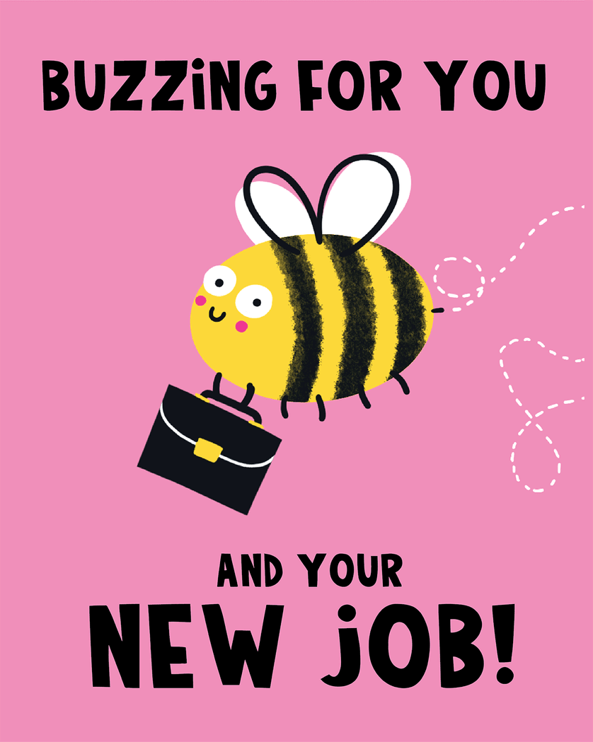 Card design "Buzzing - group congrats ecard"