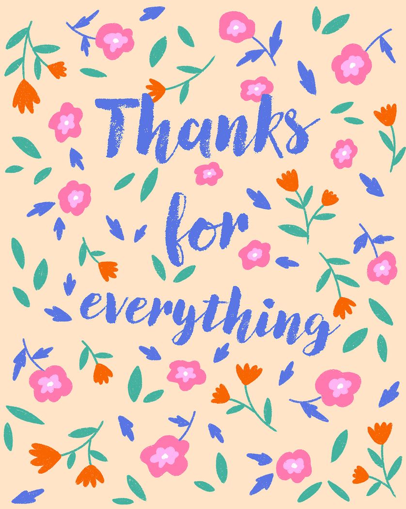 Card design "Floral thanks - group ecard"