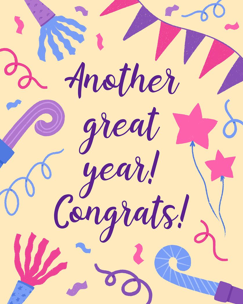Card design "celebration - group anniversary ecard"