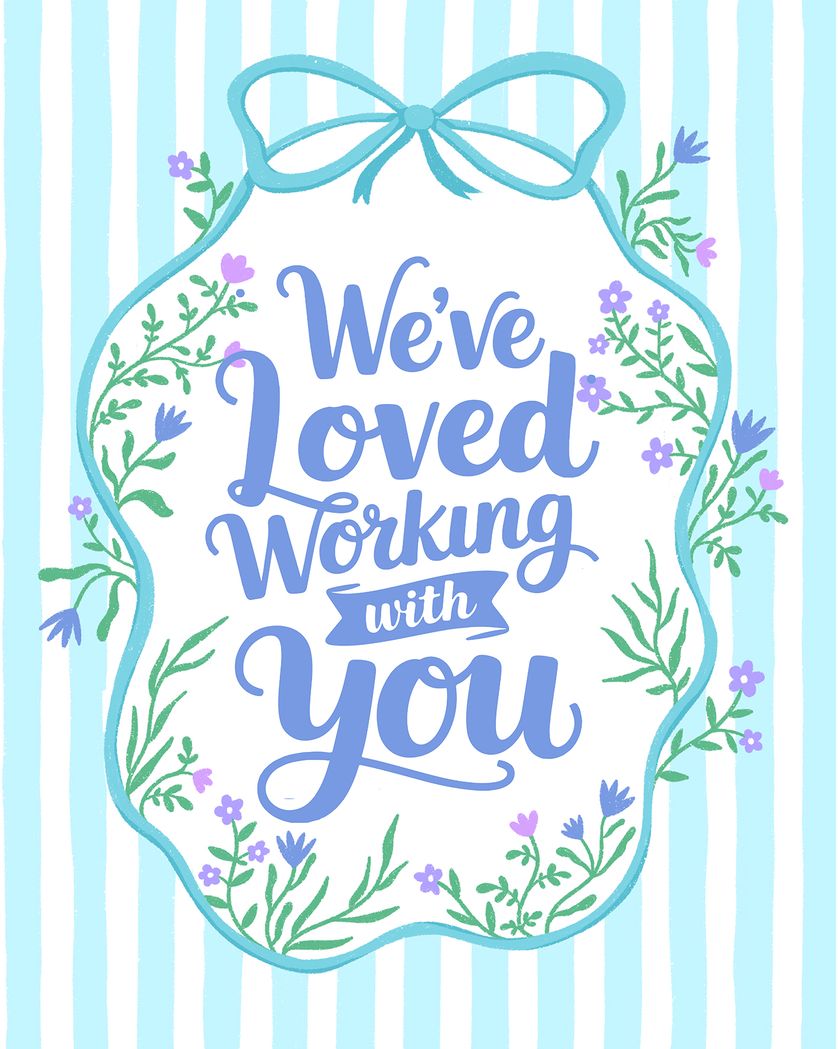 Card design "Dainty goodbye - group leaving ecard"