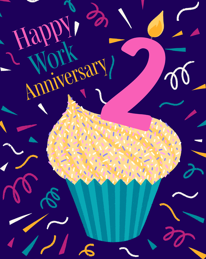 Card design "Cupcake - group anniversary ecard"
