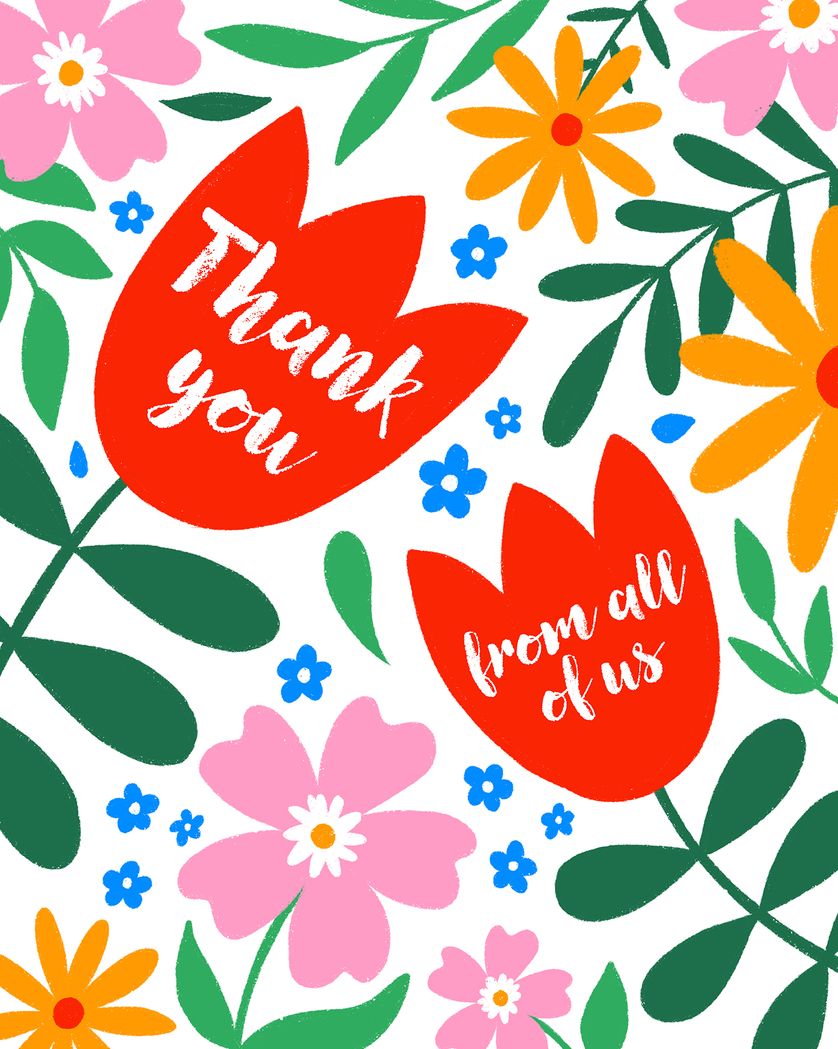 Card design "Thank you Tulips - group ecard"