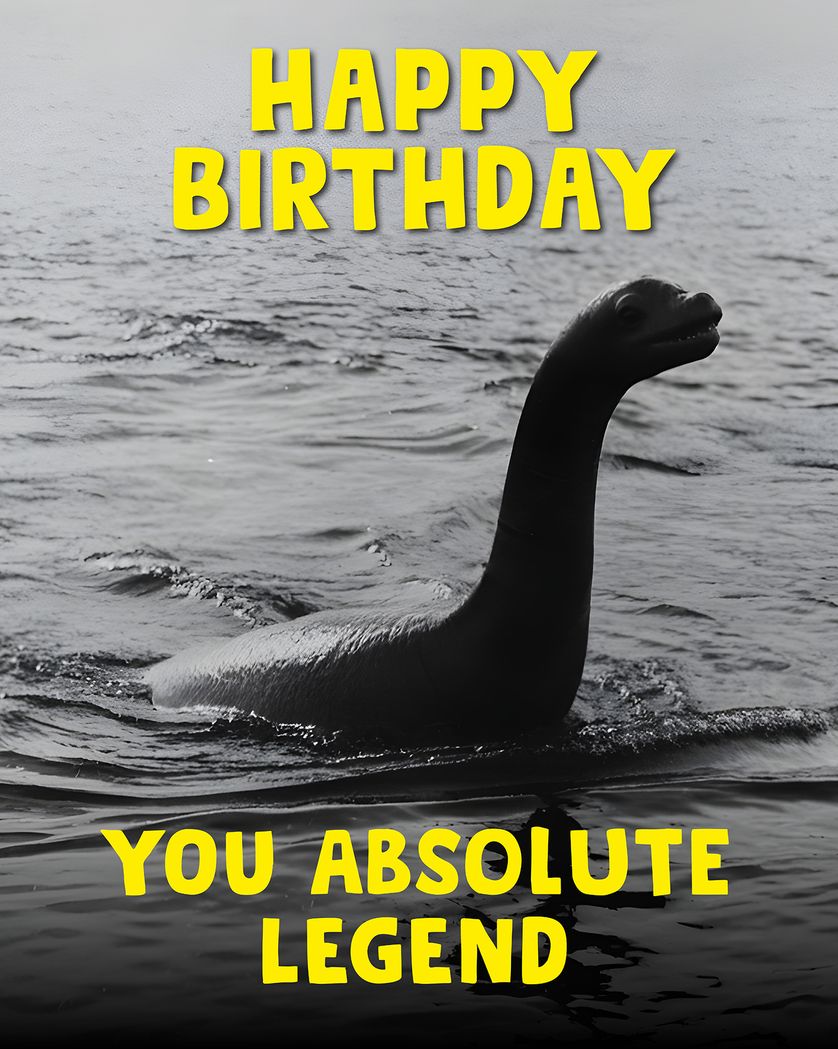 Card design "Nessy - group birthday ecard"