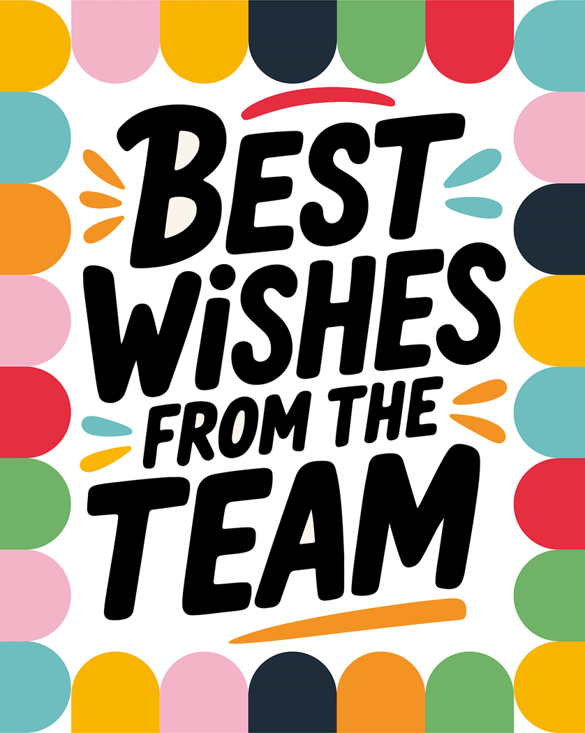 Card design "Bright scallops- group leaving ecard"