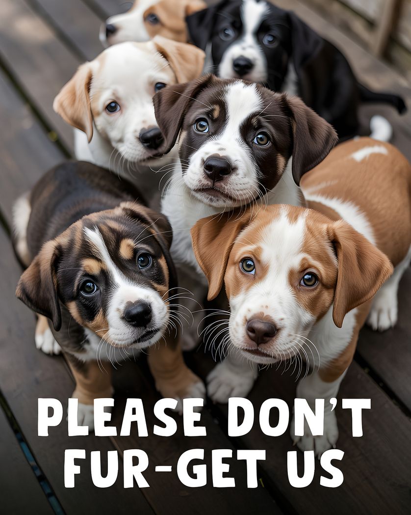 Card design "Puppy love - group leaving ecard"