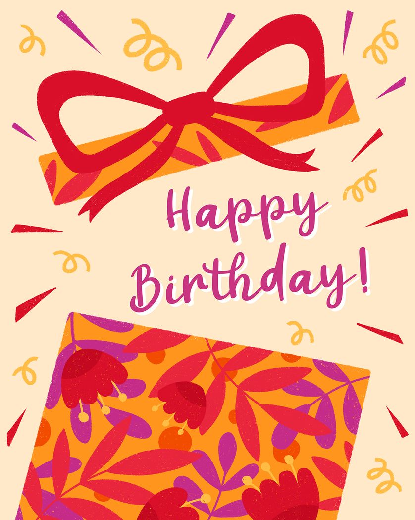 Card design "Gift Box - group birthday ecard"