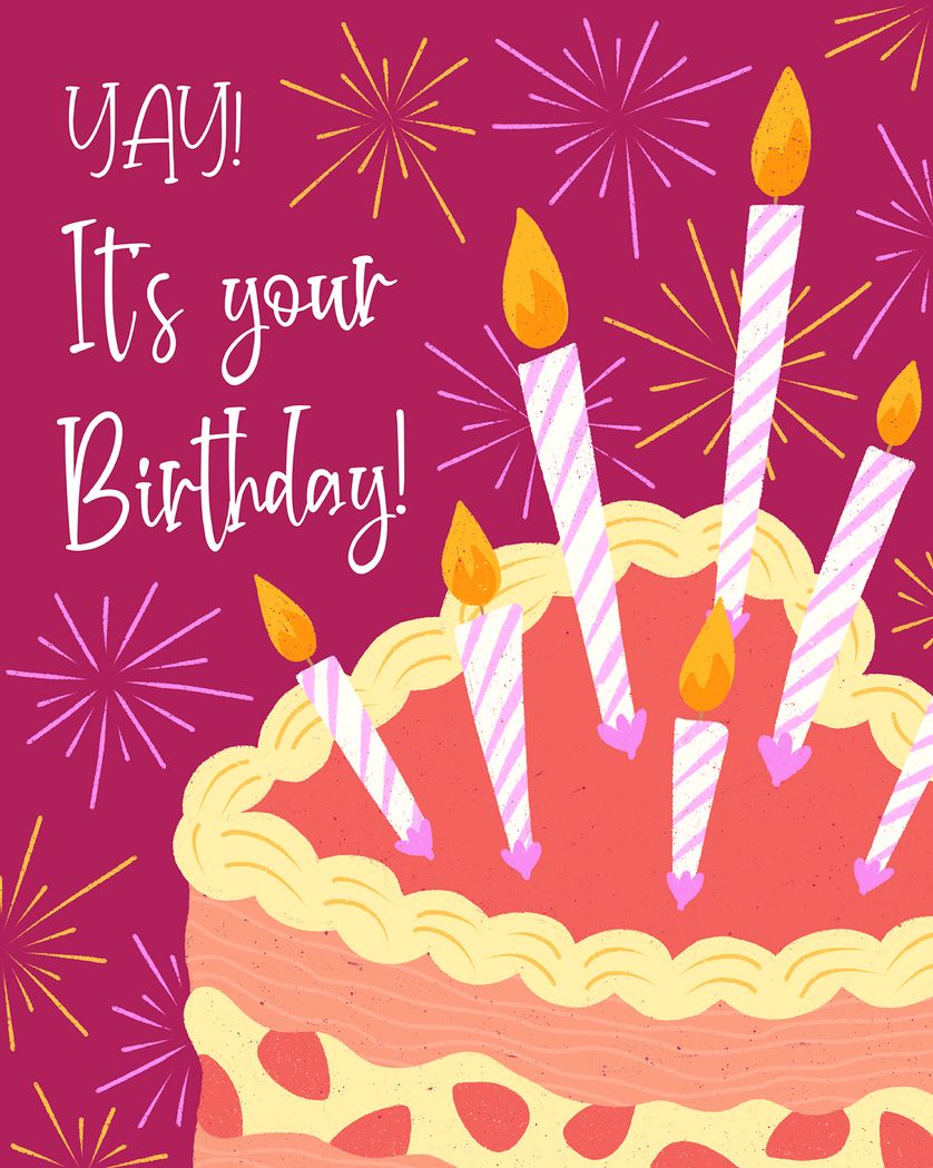 Card design "Heart cake - group birthday ecard"