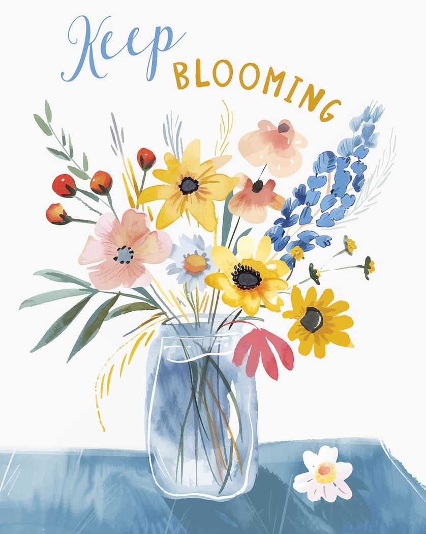 Card design "Wild bouquet - group get well ecard"