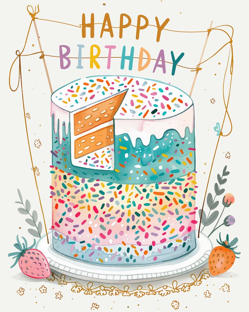 Card design "Layer cake - group birthday ecard"