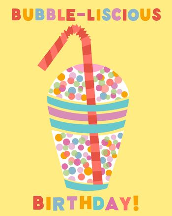 Use Bubble tea - group Birthday ecard