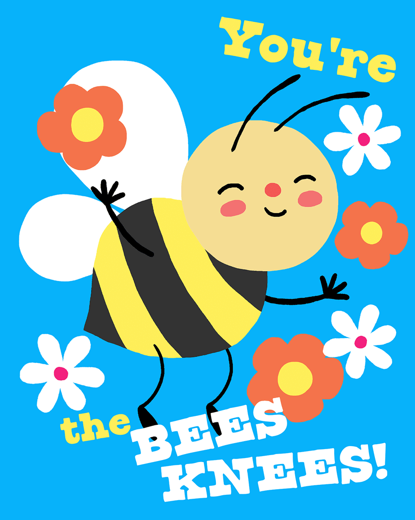 Card design "Bees Knees - group thank you ecard"