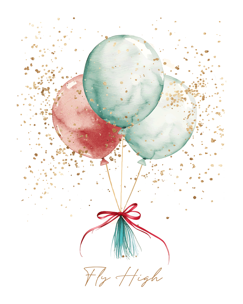 Card design "beautiful balloons - group birthday ecard"