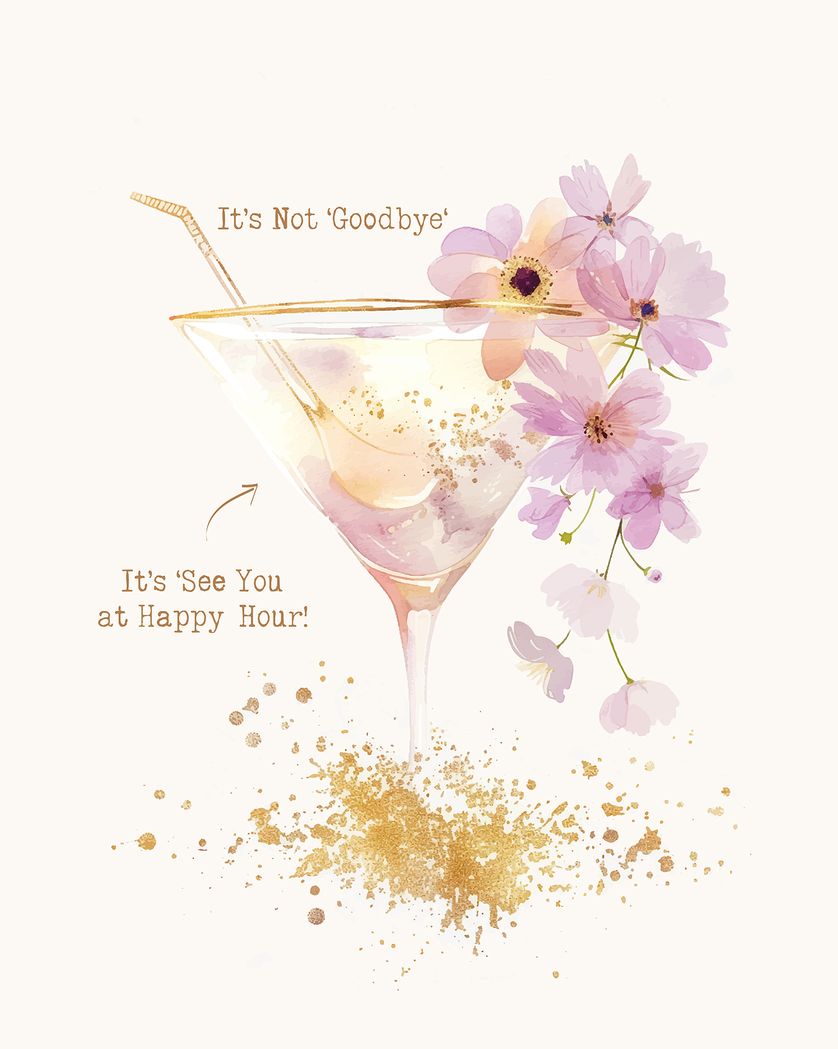 Card design "Happy Hour - group leaving ecard"