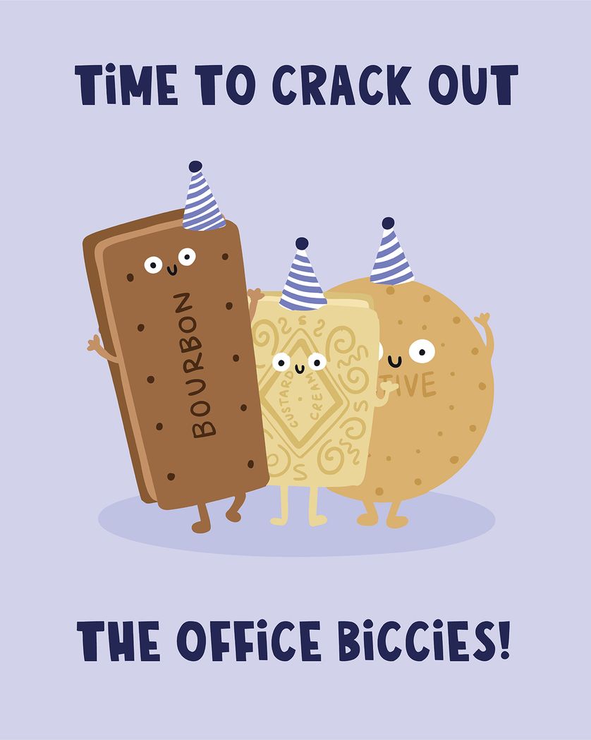 Card design "Cookie Party - group birthday ecard"