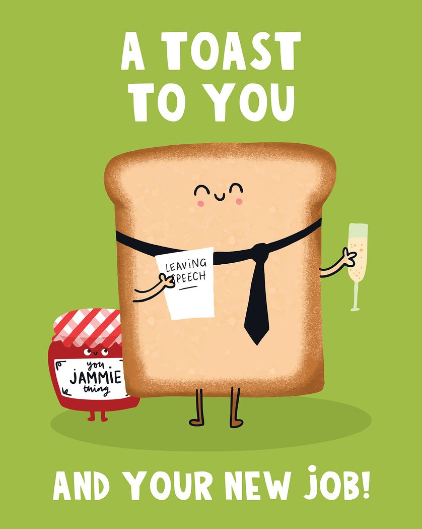 Card design "Toast and Jam - group leaving ecard"