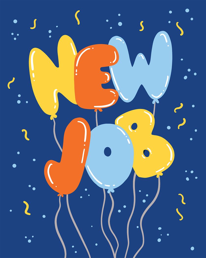 Card design "Balloons - group leaving ecard"
