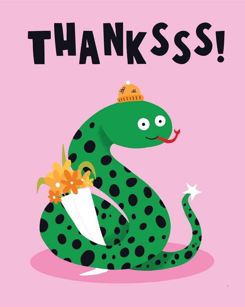 Card design "Parcel tongue - group thank you ecard"