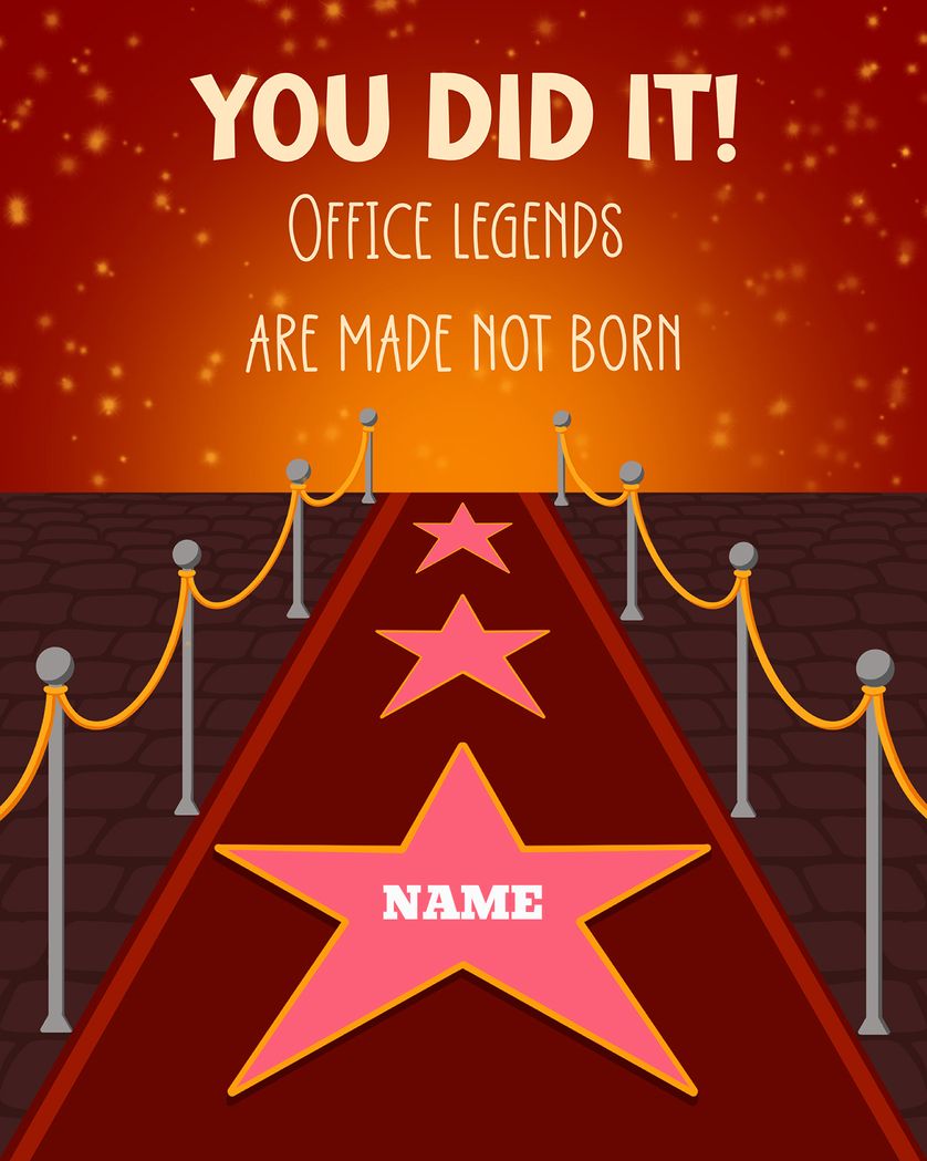 Card design "Walk of fame - group congrats ecard"
