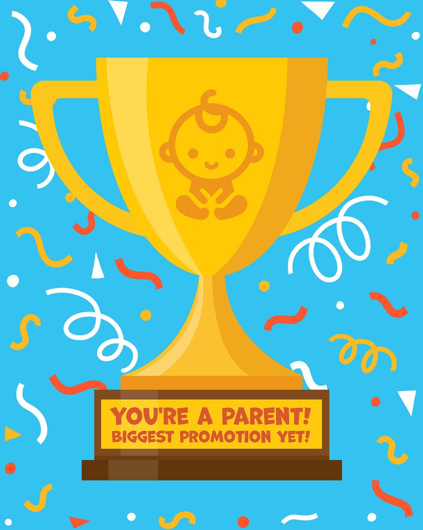 Card design "trophy parent - group birthday ecard"