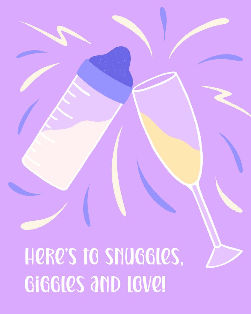 Card design "Cheers! - group baby ecard"