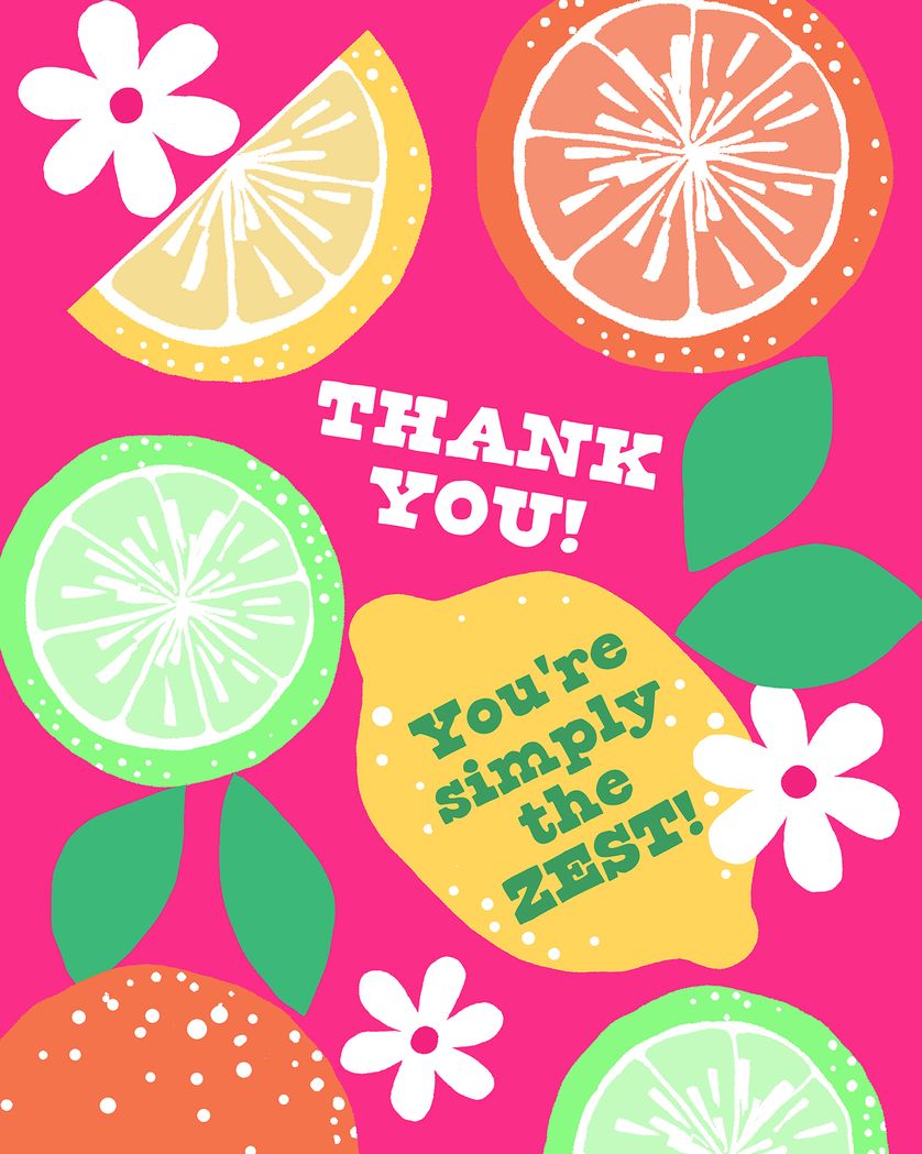 Card design "Citrus celebration - group thank you ecard"