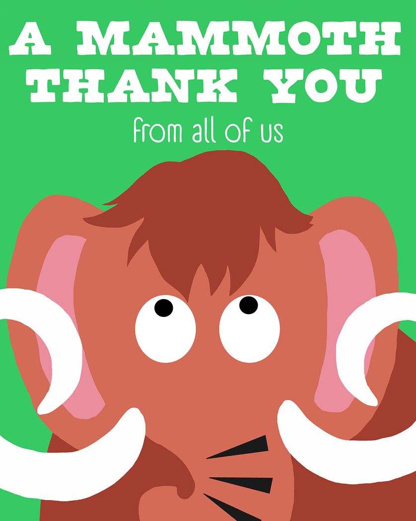 Card design "Ice age  - group thank you ecard"