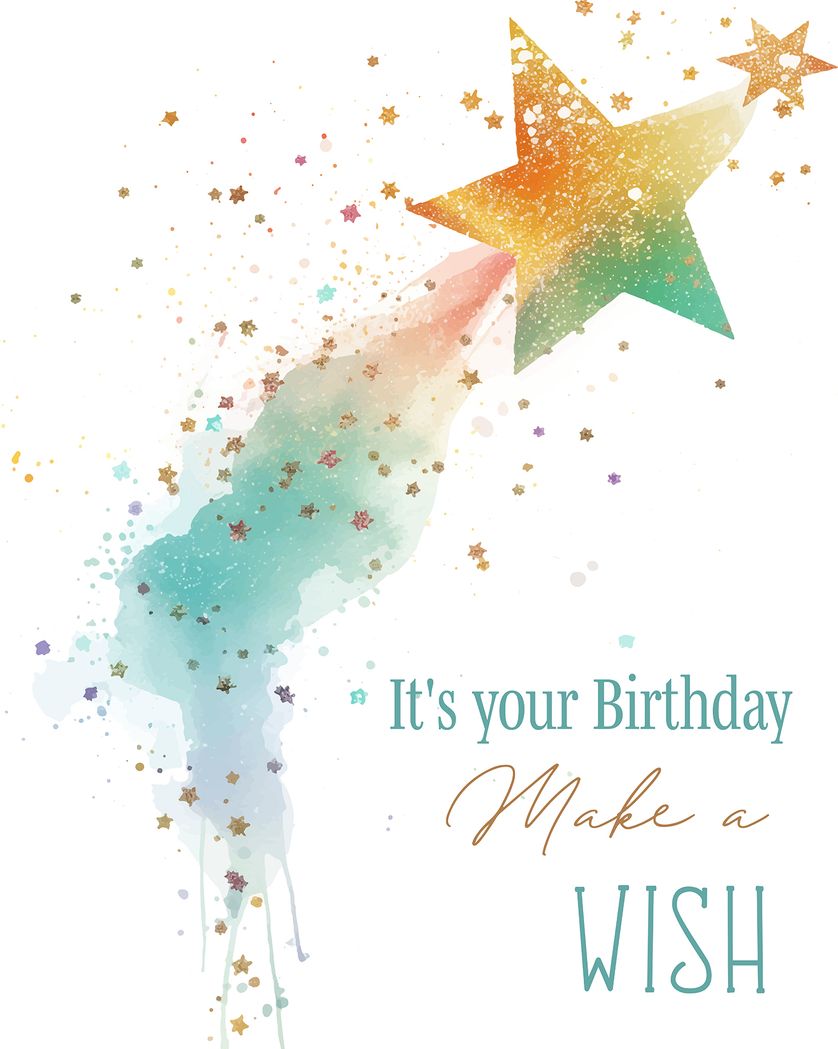Card design "Wish upon a star - group birthday ecard"