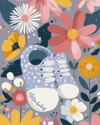 Use Bouquet of booties - group baby ecard