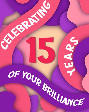 Use Swirly woo - group anniversary ecard