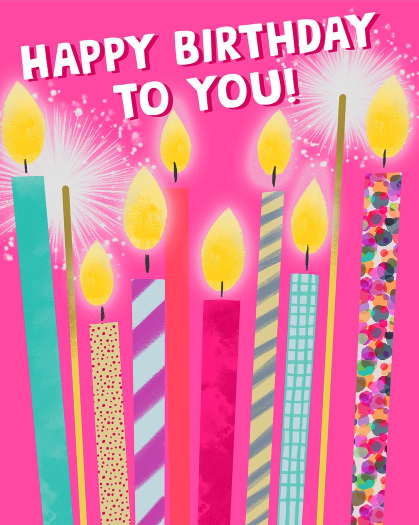 Card design "Birthday Candles - group birthday ecard"