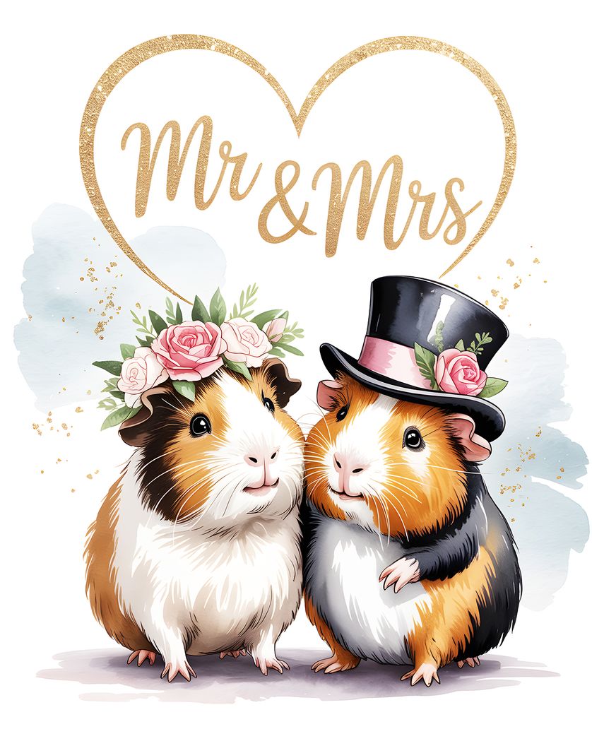 Card design "Guinea pig nuptials - group wedding ecard"
