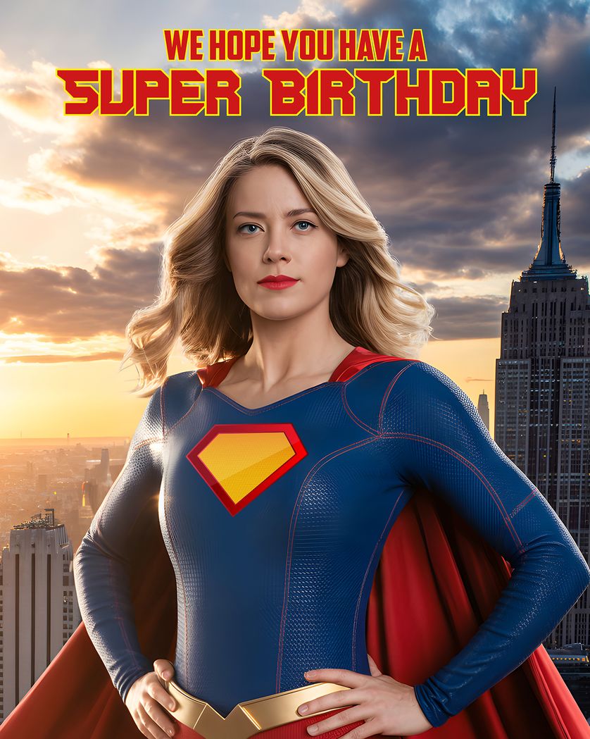 Card design "Super Birthday - group Birthday ecard"