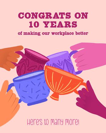 Use Tea Toast - group anniversary ecard