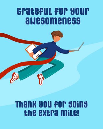 Use Finish line - group thank you ecard