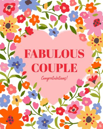 Use Hearty congrats - group wedding ecard