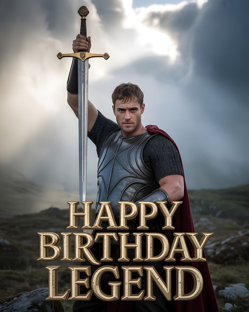 Card design "King Arthur - AI group Birthday ecard"