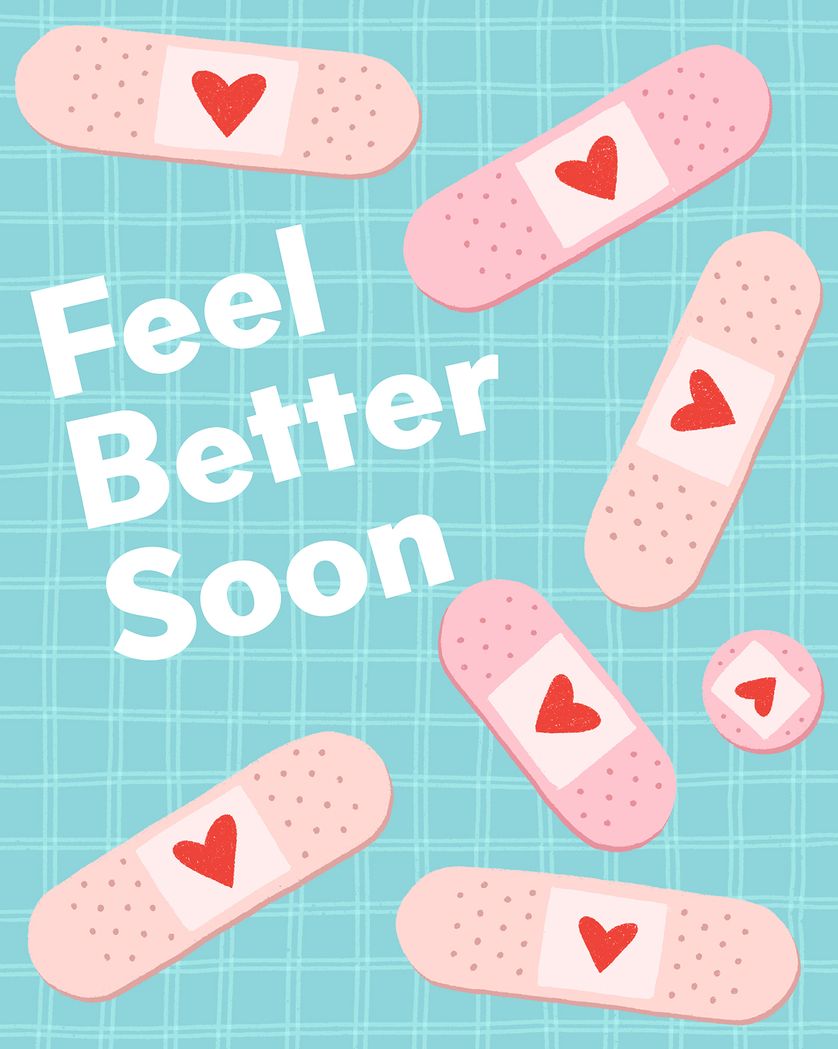 Card design "Band Aids - Group Get Well ecard"