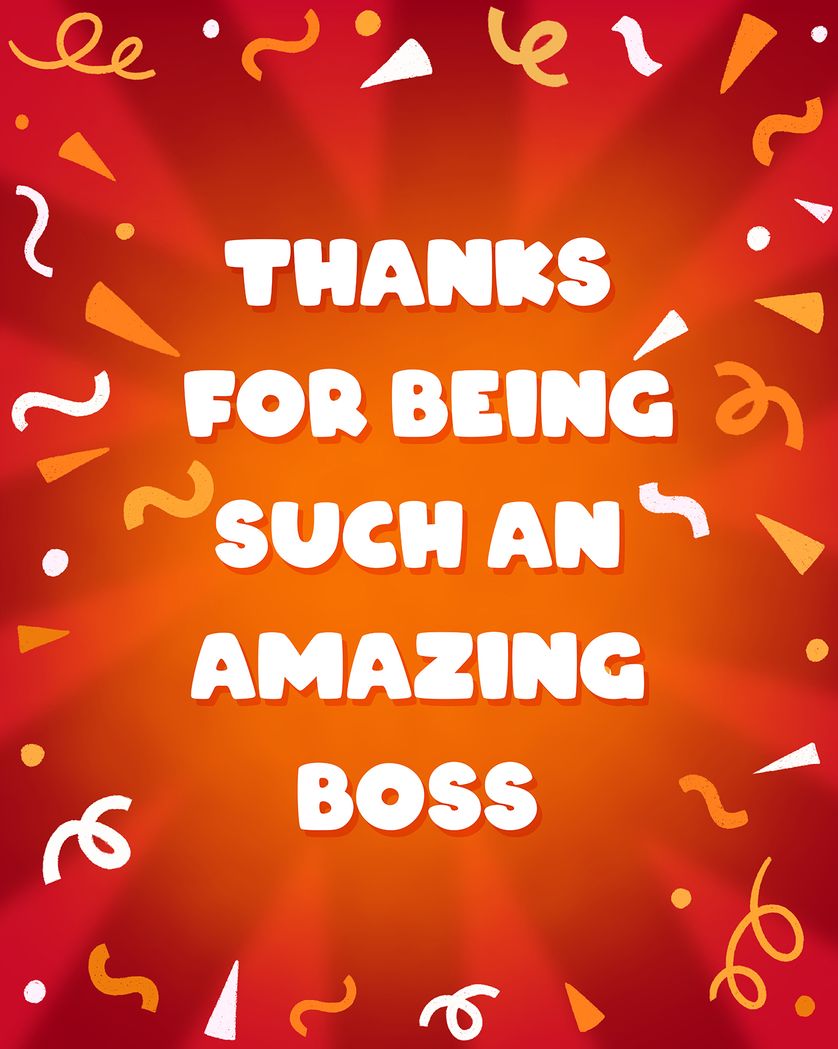 Card design "Confetti - Group boss day ecard"