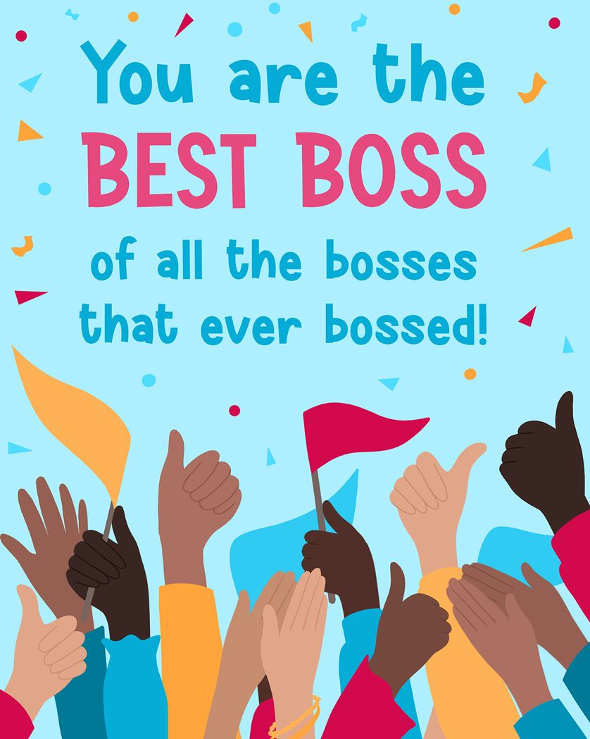 Card design "Cheerleaders - Group boss day ecard"