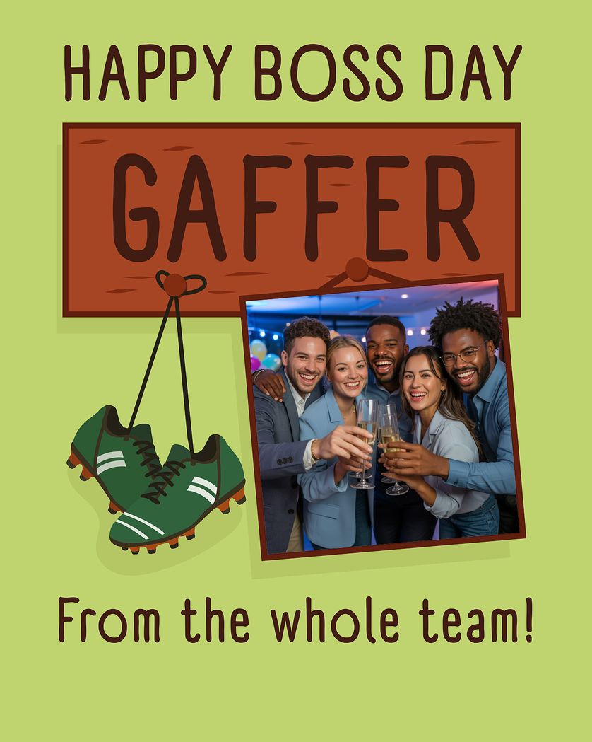 Card design "The gaffer - group boss day ecard"