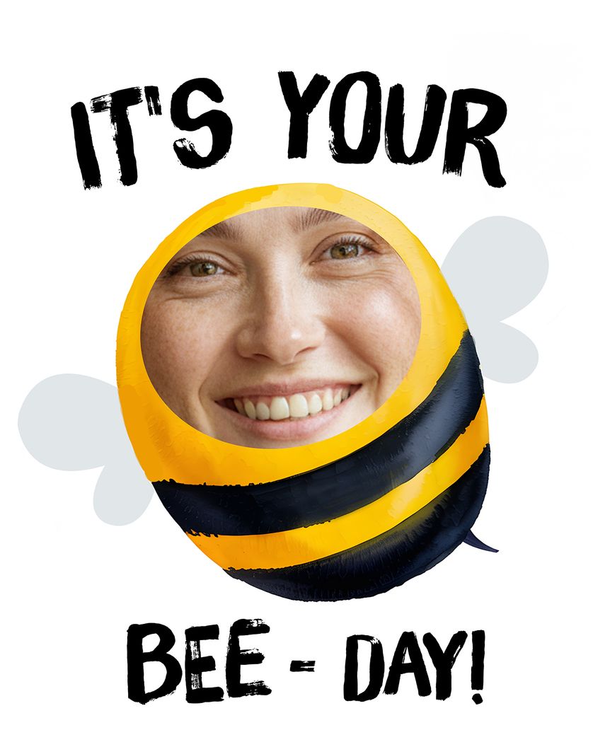 Card design "Buzzing - group birthday ecard"