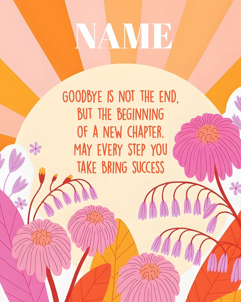 Card design "Sunset - group leaving ecard"