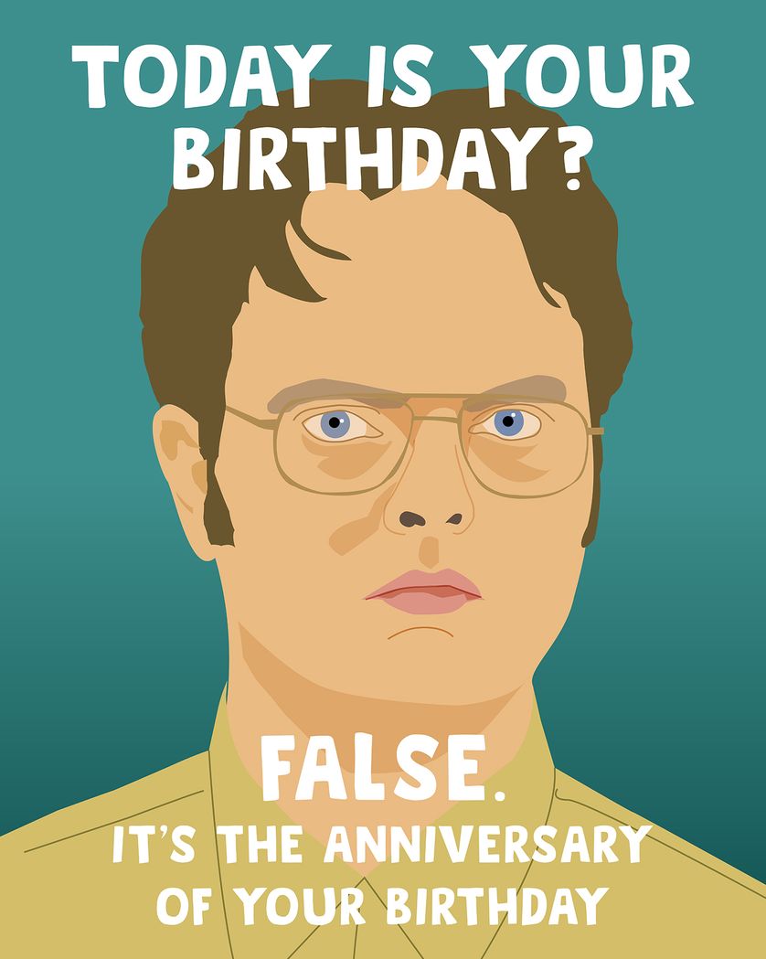 Card design "Dwight's wisdom - group Birthday ecard"