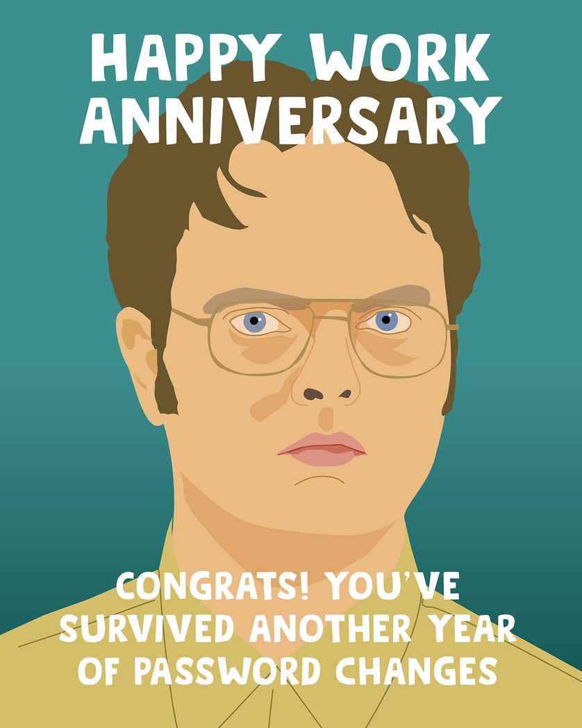 Card design "Dwight's wisdom - group anniversary ecard"