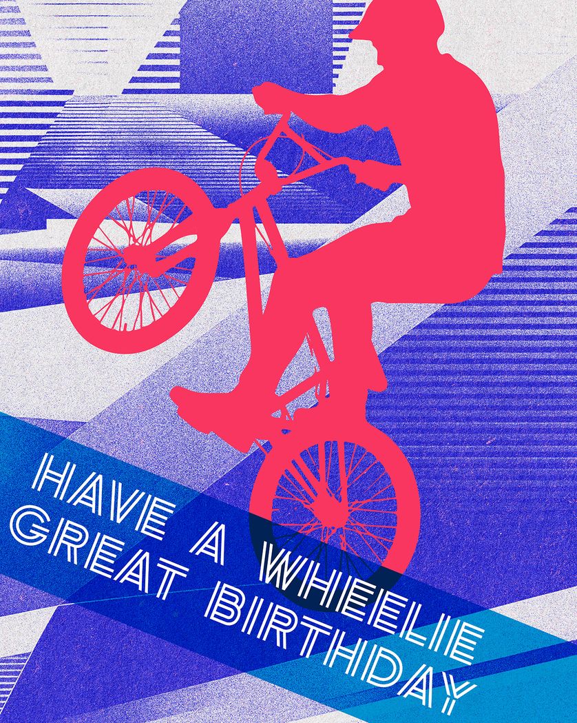 Card design "BMx bandit - group birthday ecard"