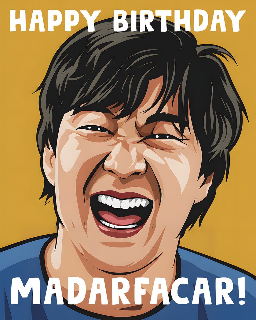 Card design "MADARFACAR! - group birthday ecard"